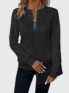 Nora | Women’s Cable Knit Sweater with Zipper