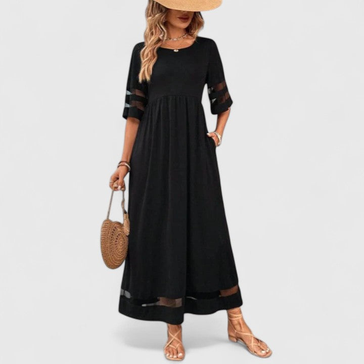 Women’s Elegant Maxi Dress - Round Neckline