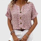 Women’s Floral Blouse with Button-Up Front