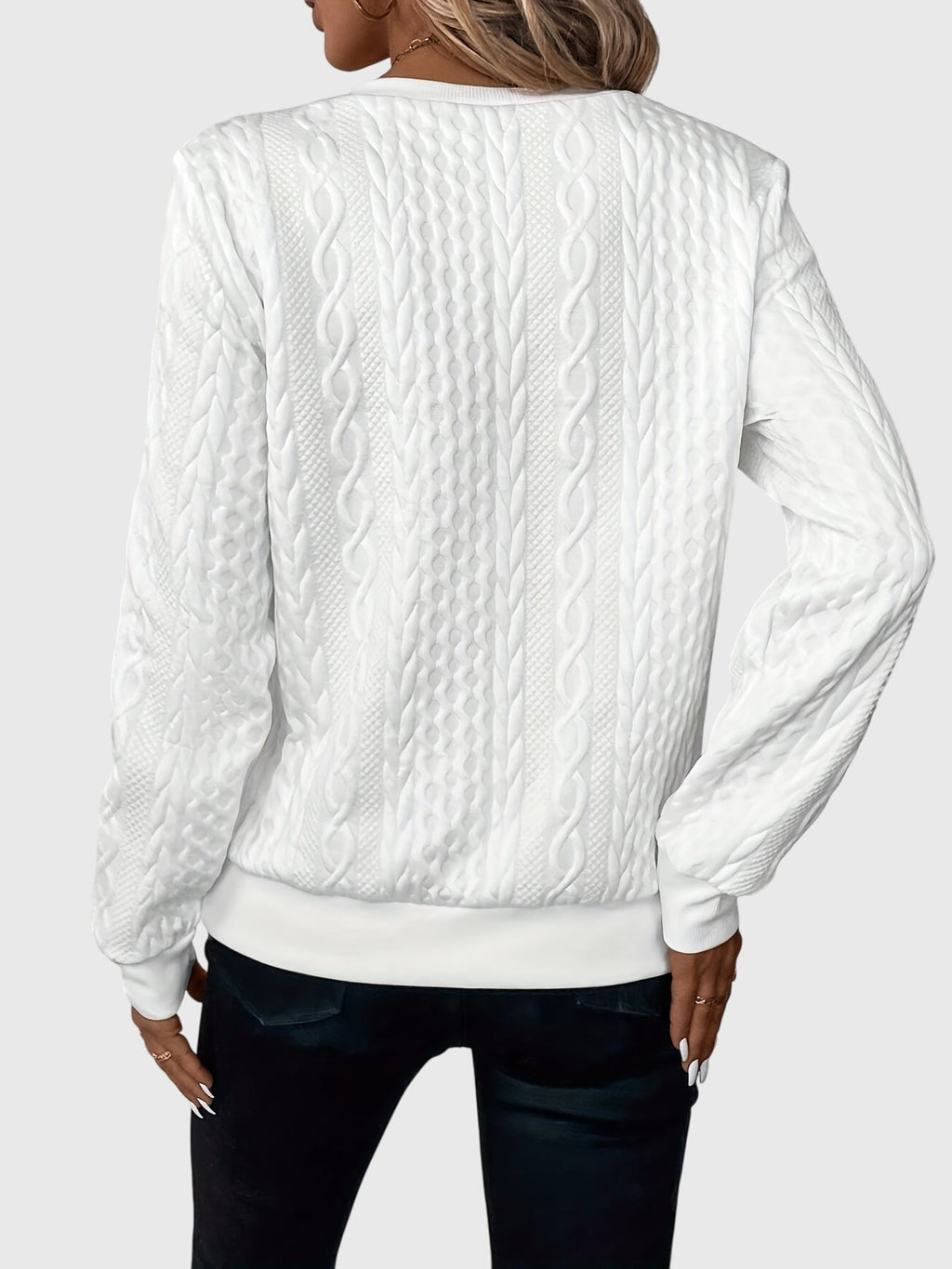 Nora | Women’s Cable Knit Sweater with Zipper