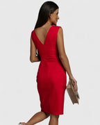 Cheryl | Women’s Teal Dress with V-neck