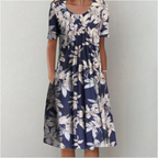 Women’s Vibrant Floral Dress with Pockets