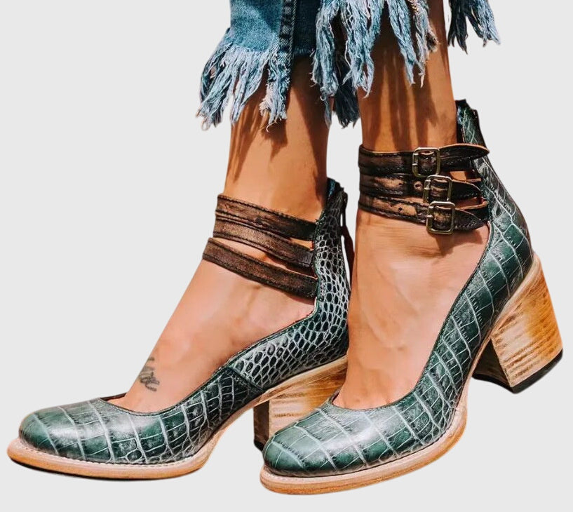 Women’s Ankle Strap Heels with Buckles