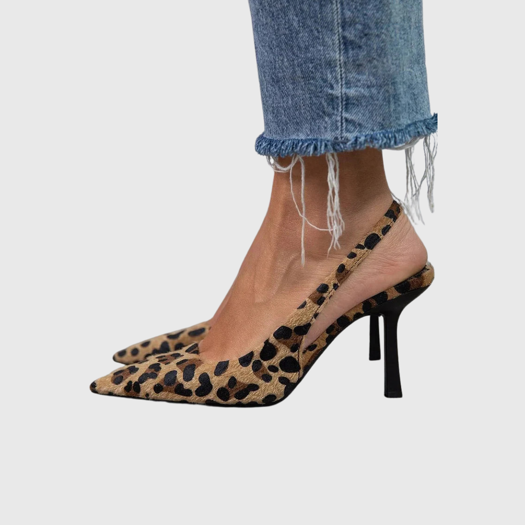 Isabriella | Women’s Leopard Slingback Heels with Orthopedic Support