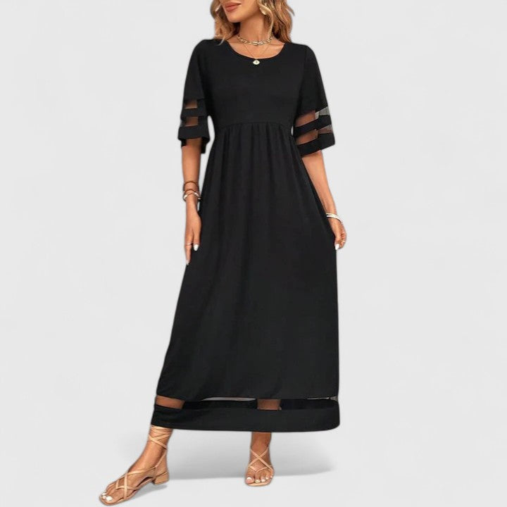 Women’s Elegant Maxi Dress - Round Neckline