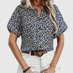 Women’s Floral Blouse with Button-Up Front