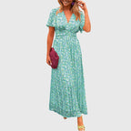 Alice | Women’s Floral Maxi Dress with Cinched Waist