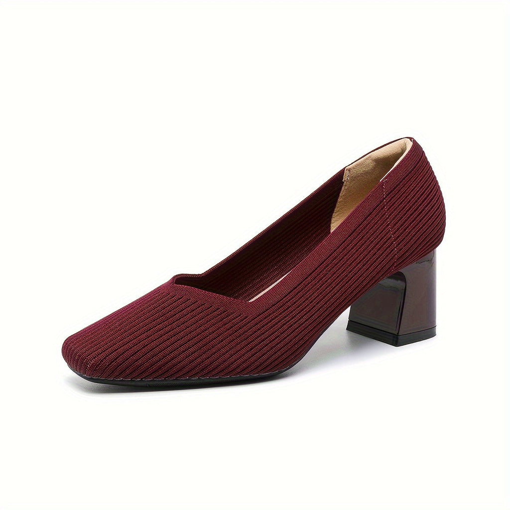 Women's Square Toe Chunky Low Heels