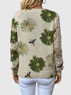 Aubrielynn | Women’s Floral Knit Sweater with V-Neck