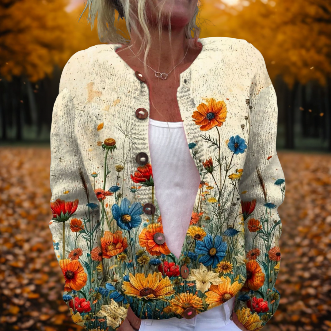 Women’s Vintage Cardigan with Floral Print