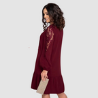 Lowri Quinn | Women’s Floral-Sleeve Midi Dress with Ruffled Hem