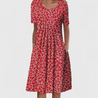 Women’s Vibrant Floral Dress with Pockets