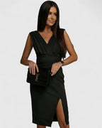 Cheryl | Women’s Teal Dress with V-neck