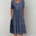 Women’s Vibrant Floral Dress with Pockets