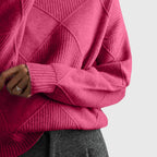 Women’s Geometric Pattern Turtleneck Sweater with Warmth