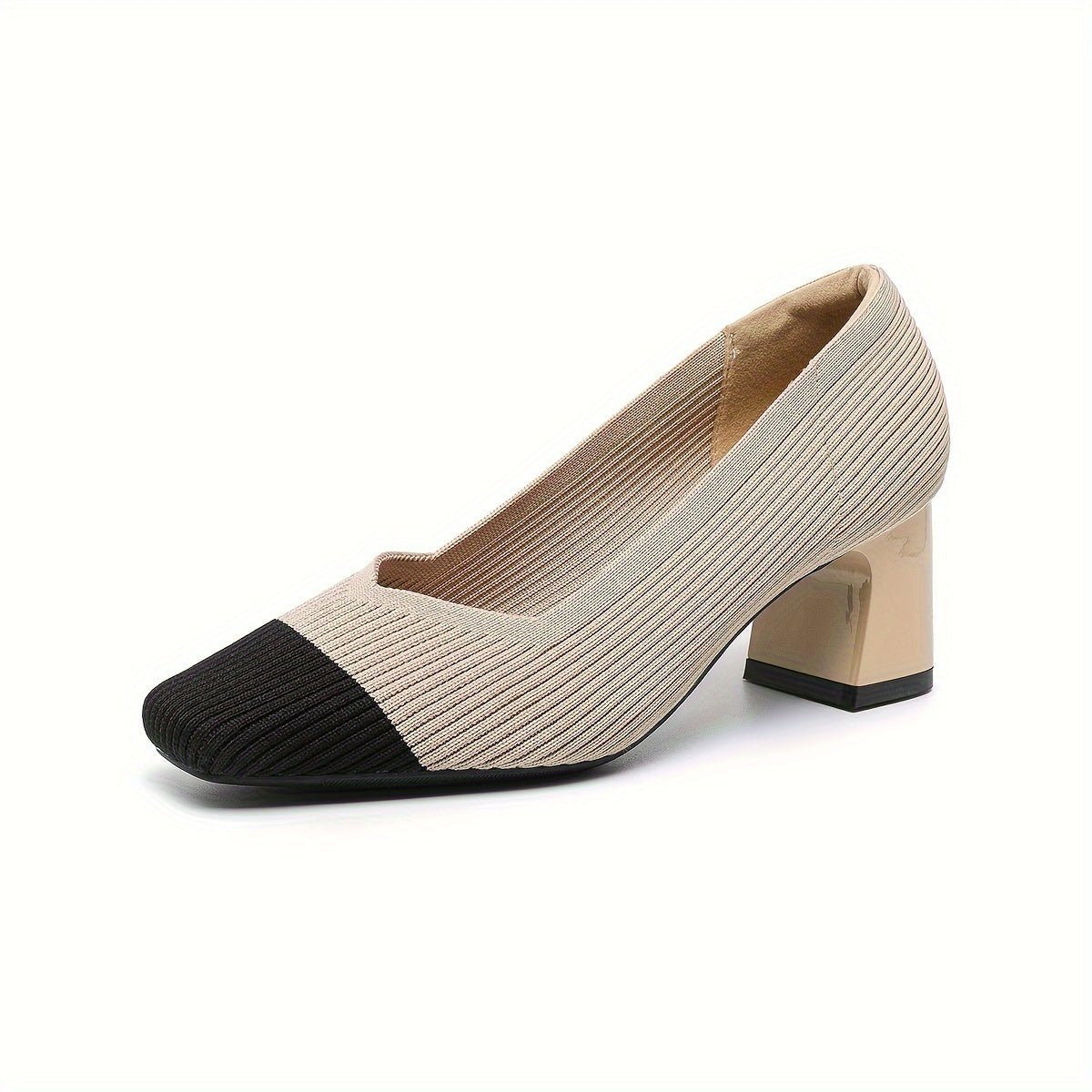 Women's Square Toe Chunky Low Heels