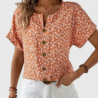 Women’s Floral Blouse with Button-Up Front