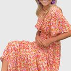 Alice | Women’s Floral Maxi Dress with Cinched Waist
