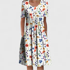 Women’s Vibrant Floral Dress with Pockets