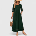 Women’s Elegant Maxi Dress - Round Neckline