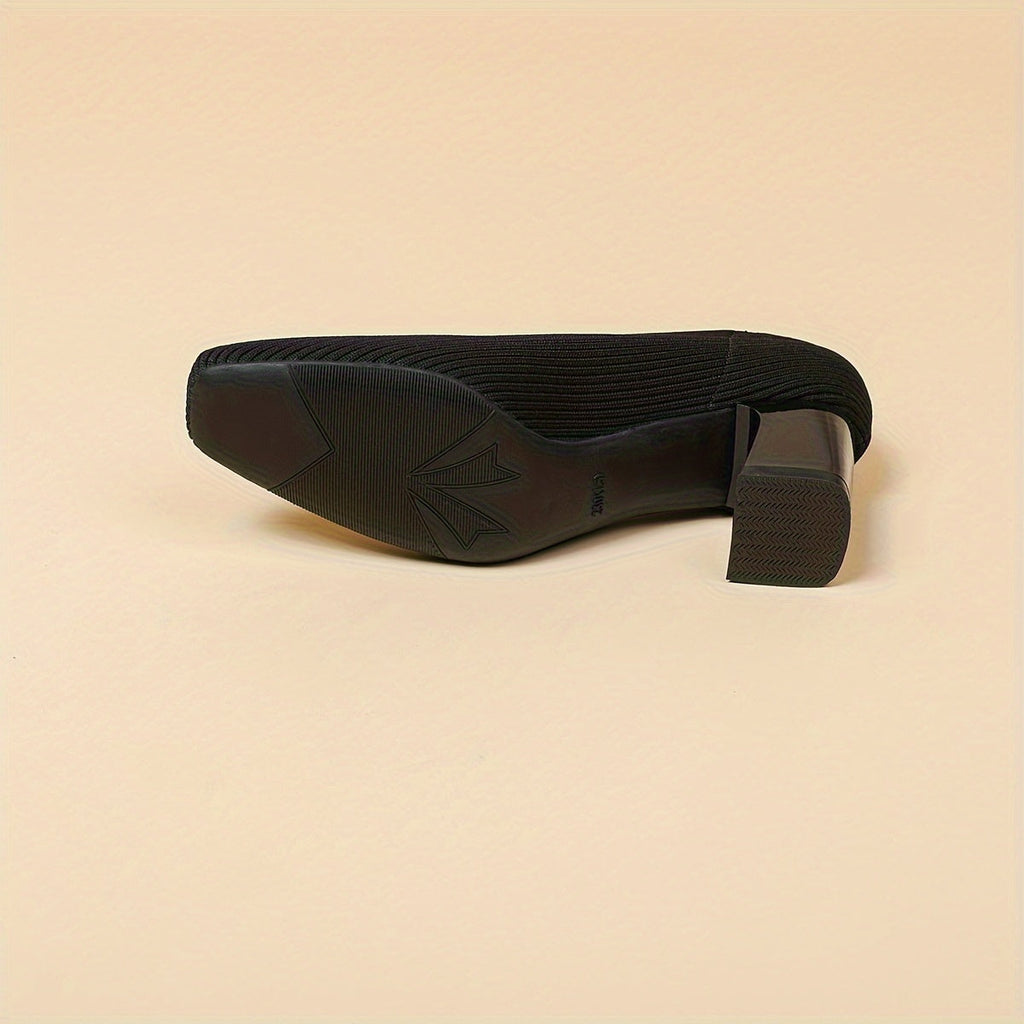 Women's Square Toe Chunky Low Heels