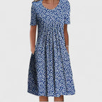 Women’s Vibrant Floral Dress with Pockets