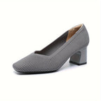 Women's Square Toe Chunky Low Heels