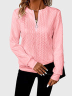 Nora | Women’s Cable Knit Sweater with Zipper