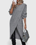 Women’s Elegant Sweater Dress with Wrap Front