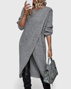 Women’s Elegant Sweater Dress with Wrap Front