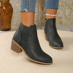 Women’s Ankle Boots with Perforated Panels