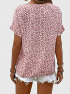 Women’s Floral Blouse with Button-Up Front