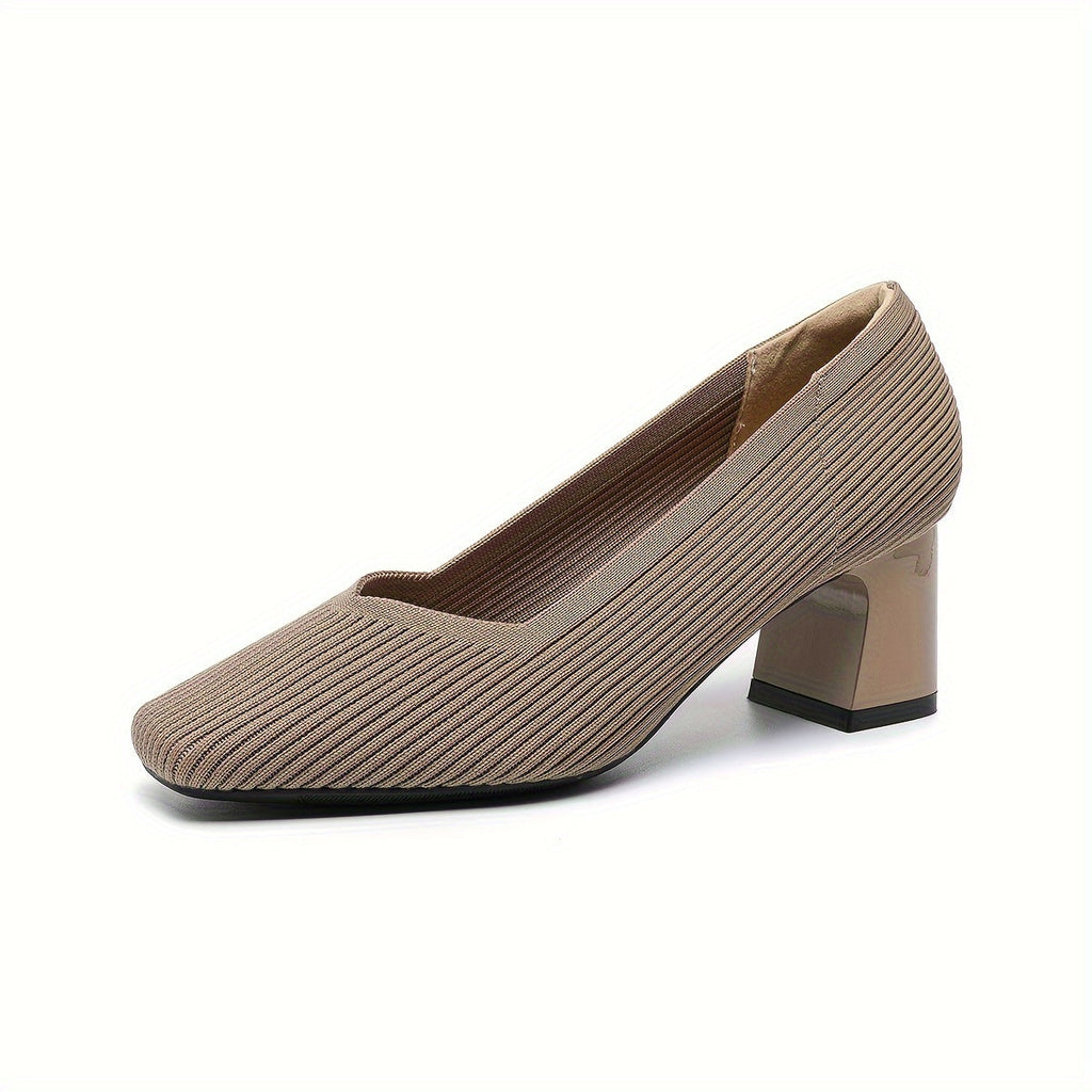 Women's Square Toe Chunky Low Heels