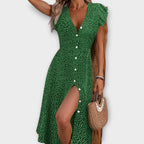 Women’s A-Line Dress - Polka Dot Pattern