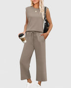 Women’s Comfortable Two-Piece Set with Drawstring Waist