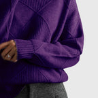 Women’s Geometric Pattern Turtleneck Sweater with Warmth