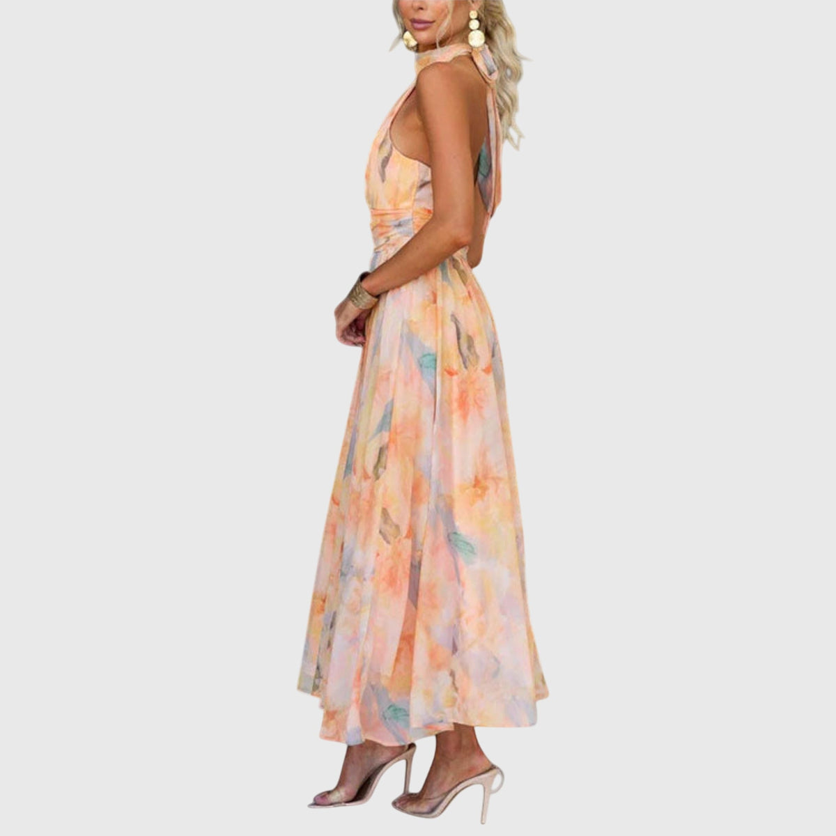Women’s Halter Maxi Dress with Open Back
