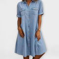 Women’s Knee-Length A-line Dress with Buckle