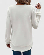Women’s O-Neck Long Sleeve Top with Comfort