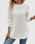 Women’s O-Neck Long Sleeve Top with Comfort