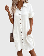 Women’s Relaxed Button-Front Dress with Pockets