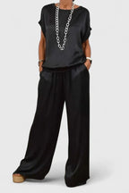 Jessykkah | Women’s Relaxed Two-Piece Set with Wide-Leg Pants