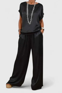 Jessykkah | Women’s Relaxed Two-Piece Set with Wide-Leg Pants