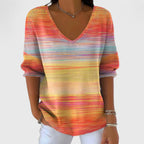 Women’s Gradient Pattern Shirt - V-Neck