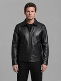 Men's Black Jacket with Zip Pocket Closure