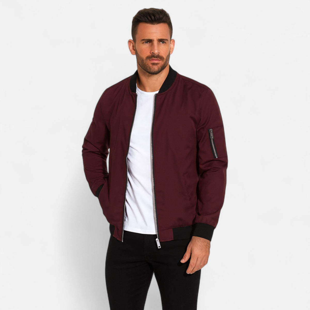 Elliot | Bomber Jacket with Ribbed Trim
