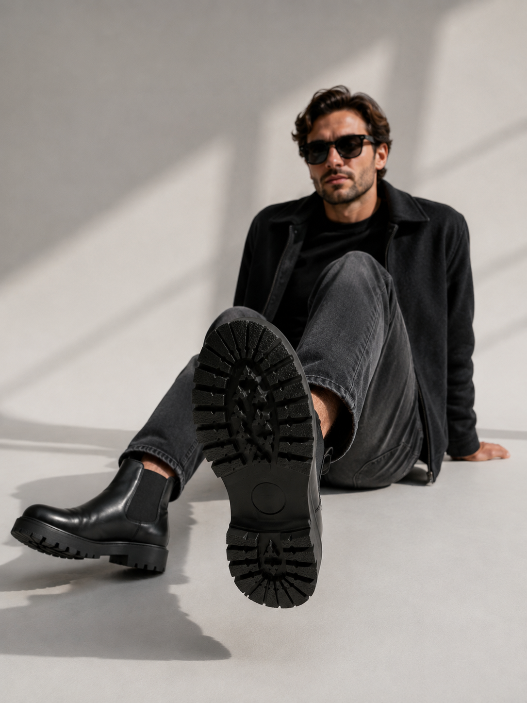 Men’s Chunky Chelsea Boots with Thick Sole