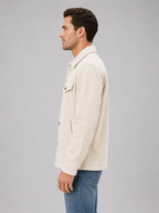 Men's Corduroy Overshirt with Snap Button Fastening