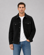 Men's Corduroy Overshirt with Snap Button Fastening