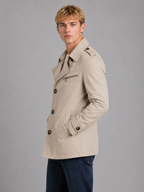 Men's Double Breasted Coat with Zip Pocket